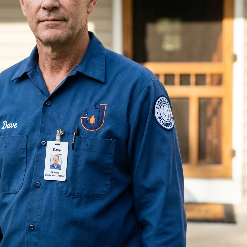 Licensed plumber showing ID badge in Philipsburg, MT
