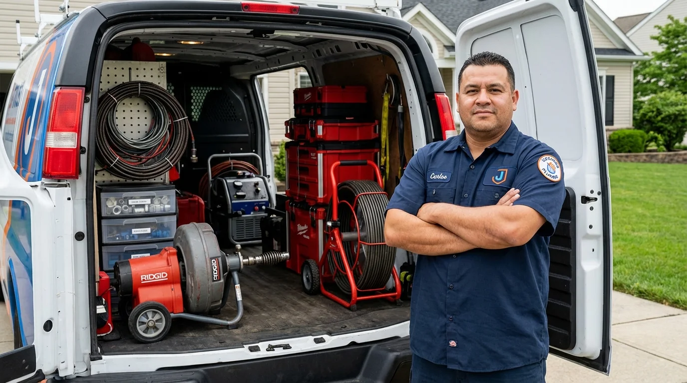 Professional drain cleaning equipment and Johns Plumbing LLC plumber in Philipsburg