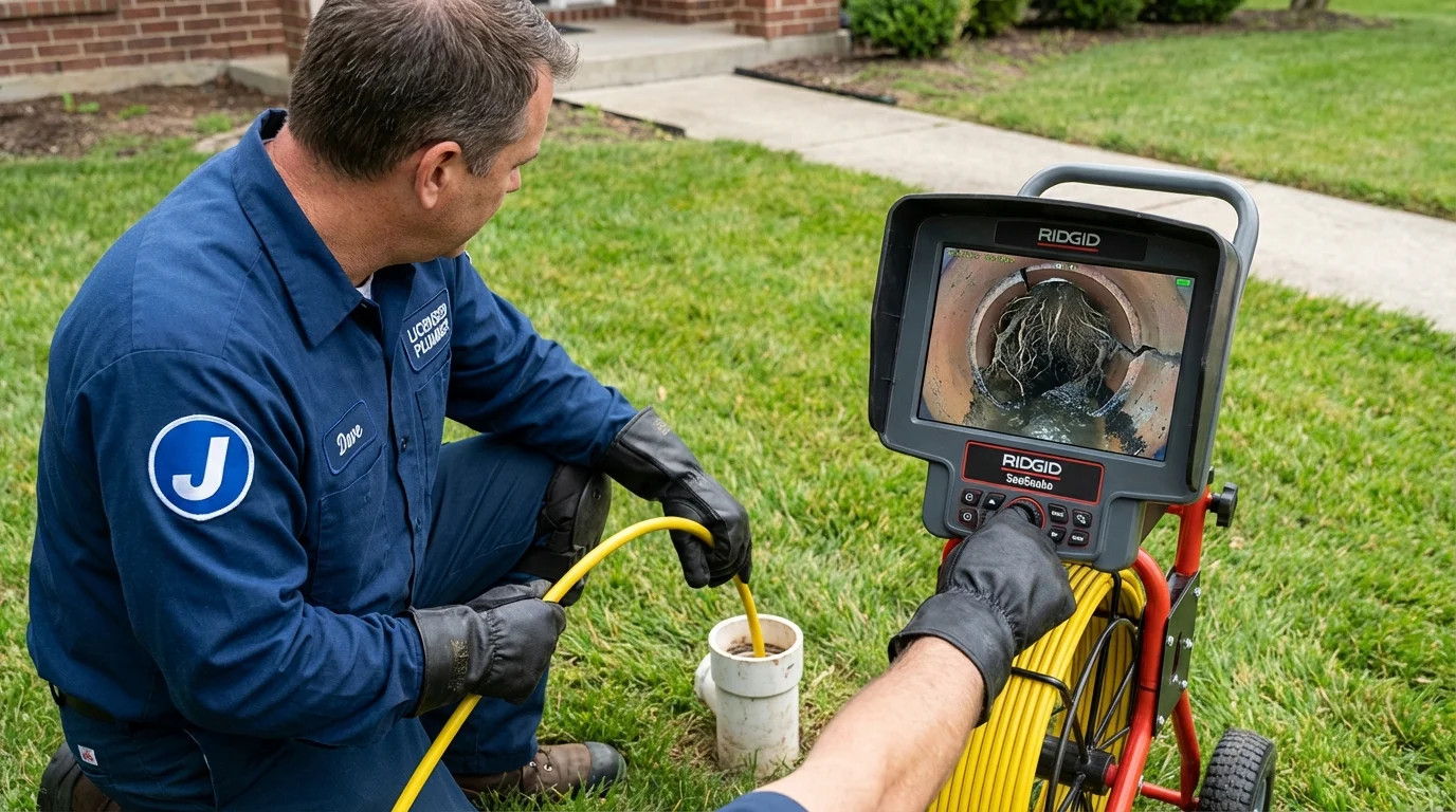 Sewer camera inspection being performed by Johns Plumbing LLC in Philipsburg